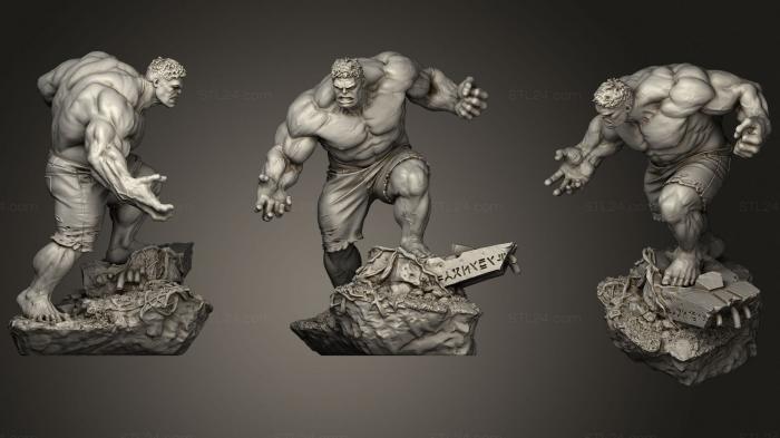 Figurines heroes, monsters and demons (Hulk, STKM_2721) 3D models for cnc
